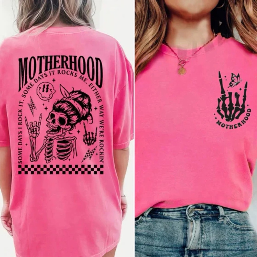 Motherhood Graphic Tee - Pink